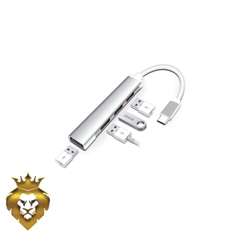 هاب و تبدیل Type-C به USB 3 Type A با چهار خروجی مدل C809